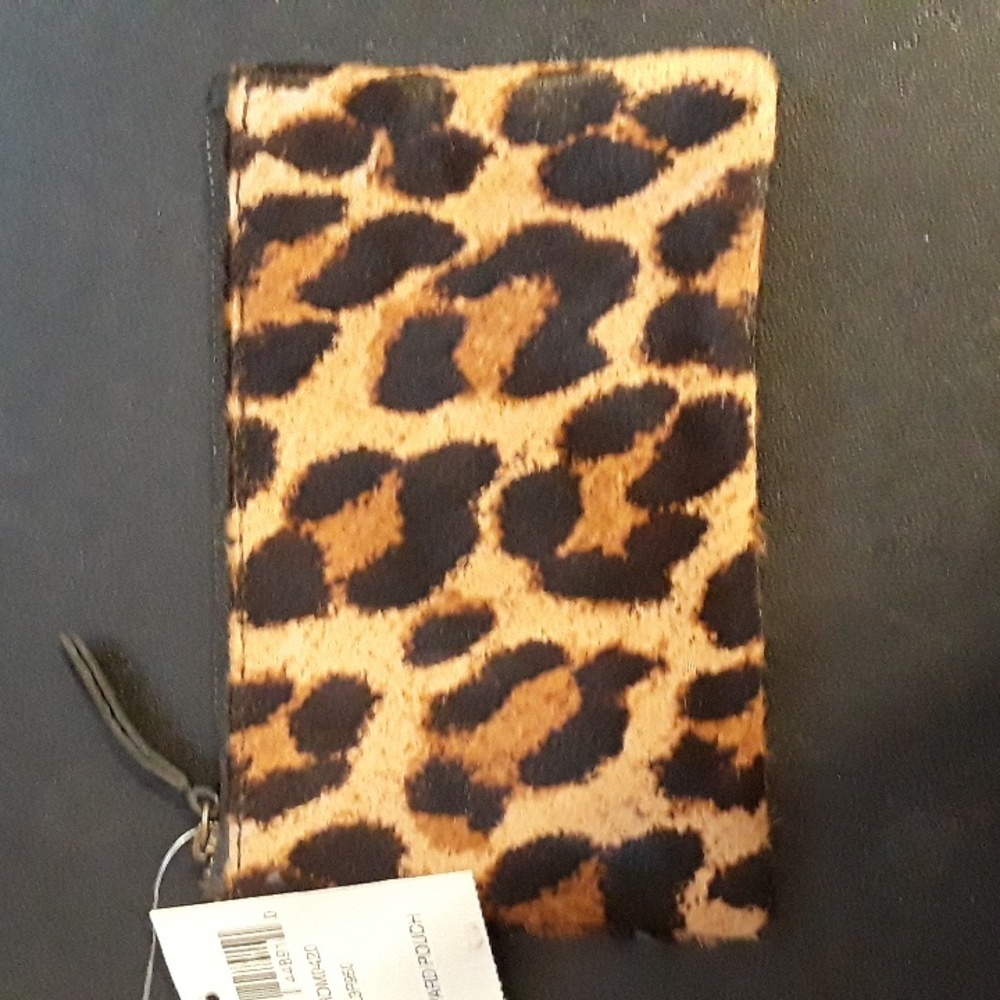 Lucky brand leather calf hair pouch